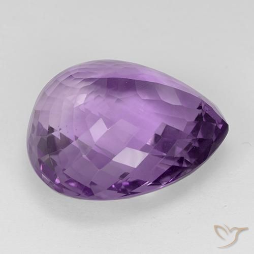 Améthyste Violet violacé naturelle En forme de poire, 27.20 ct, VVS