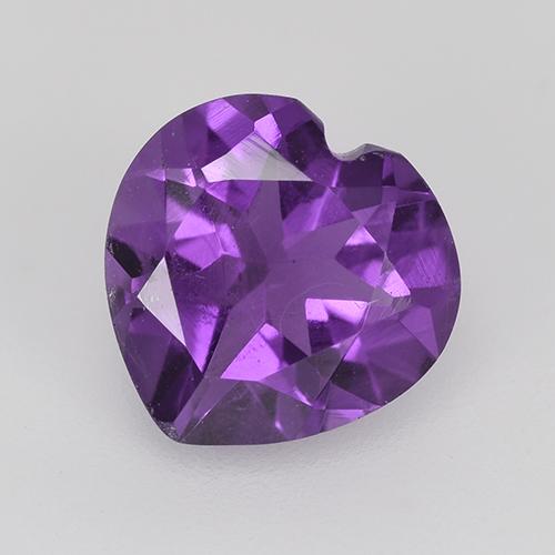 Améthyste Violet vif naturelle Forme de coeur, 1.40 ct, VS