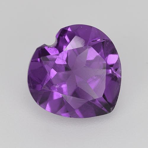 Améthyste Violet vif naturelle Forme de coeur, 1.40 ct, VS
