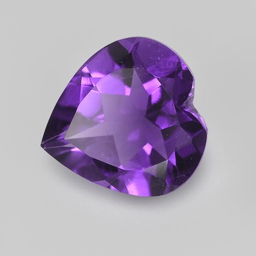 Améthyste Violet intense naturelle Forme de coeur, 1.50 ct, VS