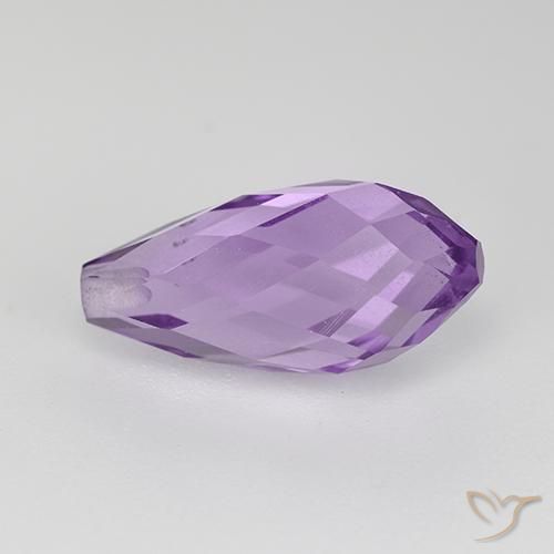 Améthyste Violet foncé naturelle Briolette, 3.42 ct, VS
