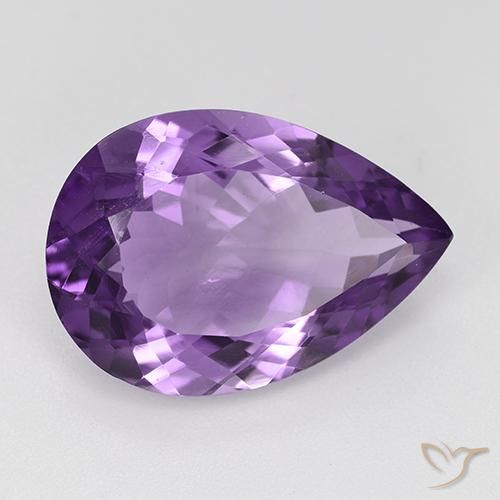 Améthyste Pourpre violacé moyen naturelle En forme de poire, 8.55 ct, VS