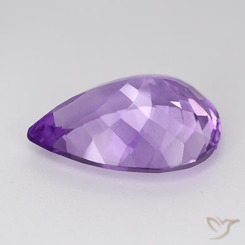 Améthyste Pourpre violacé moyen naturelle En forme de poire, 8.73 ct, VVS-VS