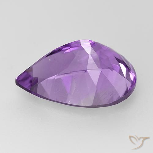Améthyste Violet violacé naturelle En forme de poire, 7.02 ct, VVS-VS