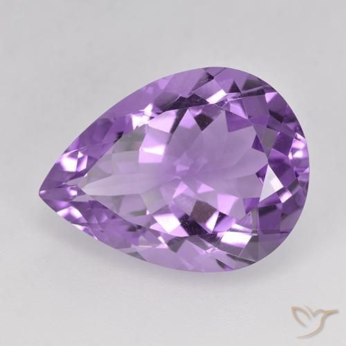 Améthyste Violet violacé naturelle En forme de poire, 6.86 ct, VVS-VS