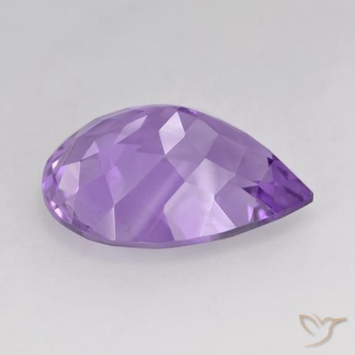 Améthyste Violet violacé naturelle En forme de poire, 6.86 ct, VVS-VS