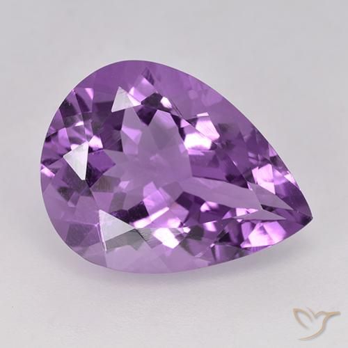 5.67ct Naturel Violet violacé Améthyste, En forme de poire, VS