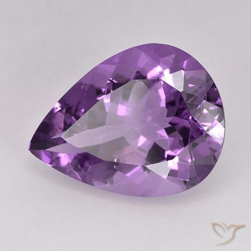 Améthyste Violet violacé naturelle En forme de poire, 5.67 ct, VS