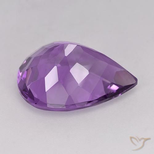 Améthyste Violet violacé naturelle En forme de poire, 5.67 ct, VS