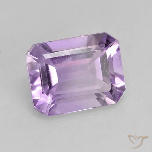Améthyste Violet rosâtre léger naturelle Octogone / coupe Émeraude, 2.06 ct, VS