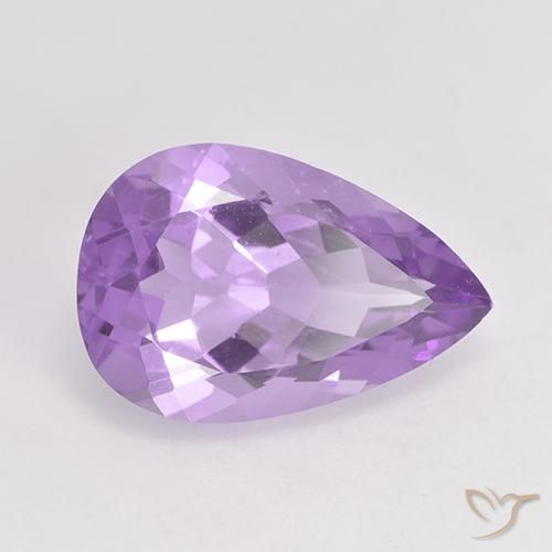 Améthyste Violet moyen naturelle En forme de poire, 4.45 ct, VS