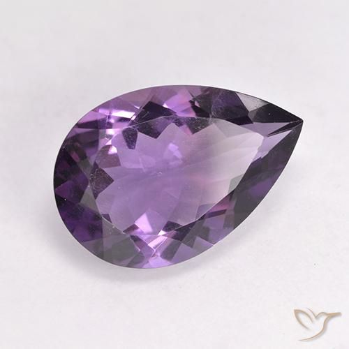 Améthyste Violet moyen naturelle En forme de poire, 4.56 ct, VS