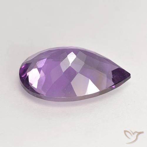 Améthyste Violet moyen naturelle En forme de poire, 4.56 ct, VS