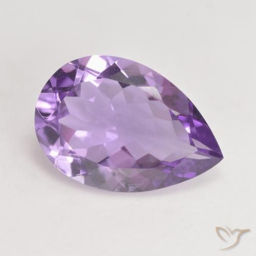 4.46ct Naturel Violet moyen Améthyste, En forme de poire, VVS-VS