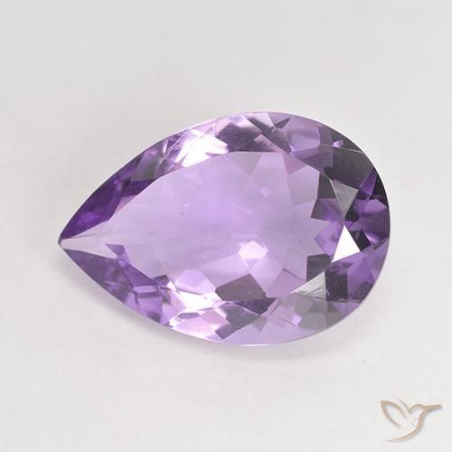 Améthyste Violet moyen naturelle En forme de poire, 4.46 ct, VVS-VS