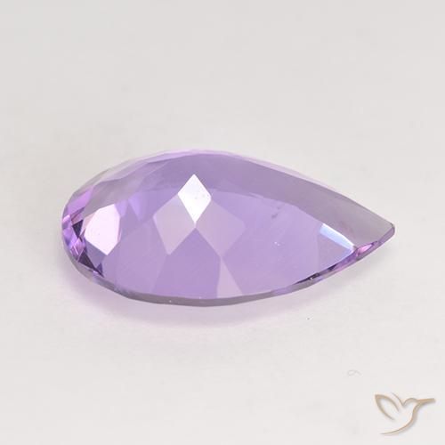 Améthyste Violet moyen naturelle En forme de poire, 4.46 ct, VVS-VS