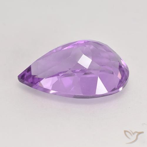 Améthyste Pourpre violacé moyen naturelle En forme de poire, 5.48 ct, VVS-VS