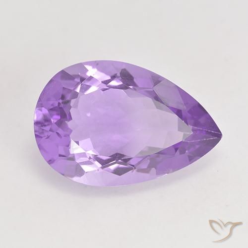 Améthyste Violet Rosâtre naturelle En forme de poire, 4.87 ct, VVS-VS