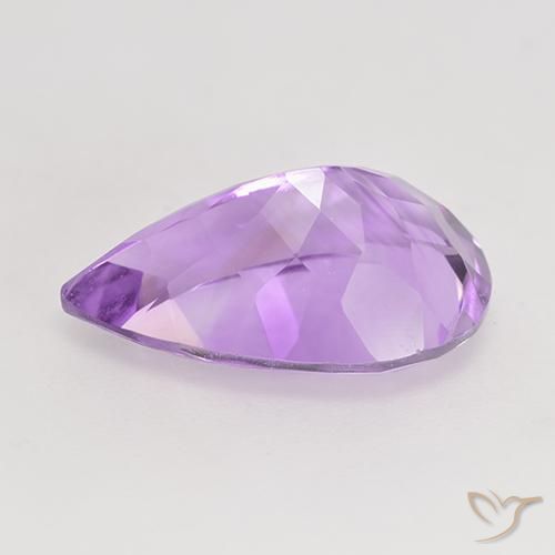 Améthyste Pourpre violacé moyen naturelle En forme de poire, 5.07 ct, VVS-VS