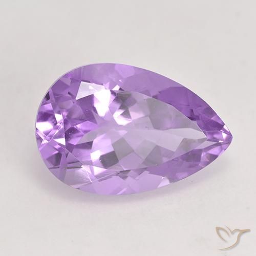 Améthyste Violet rose moyen naturelle En forme de poire, 5.47 ct, VVS-VS