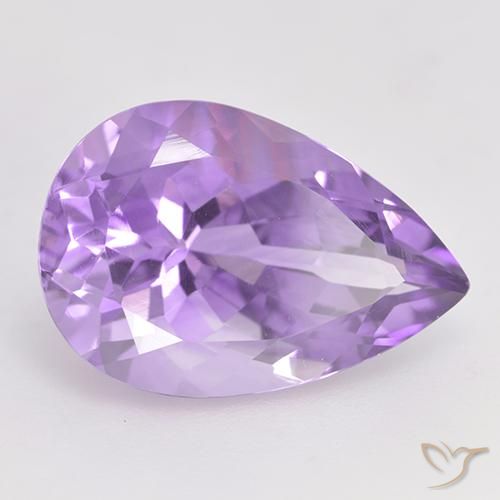 Améthyste Violet moyen naturelle En forme de poire, 5.68 ct, VVS-VS