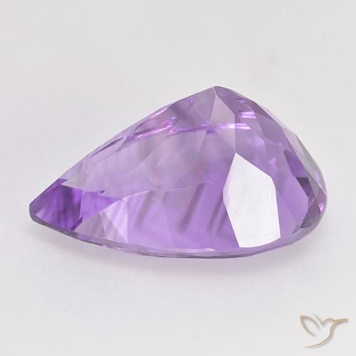 Améthyste Violet moyen naturelle En forme de poire, 5.68 ct, VVS-VS