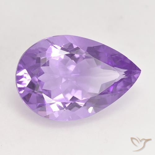 Améthyste Violet Rosâtre naturelle En forme de poire, 5.07 ct, VVS-VS