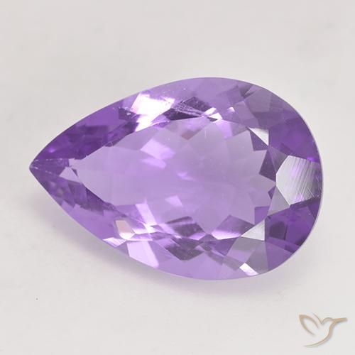 Améthyste Violet moyen naturelle En forme de poire, 4.93 ct, VS