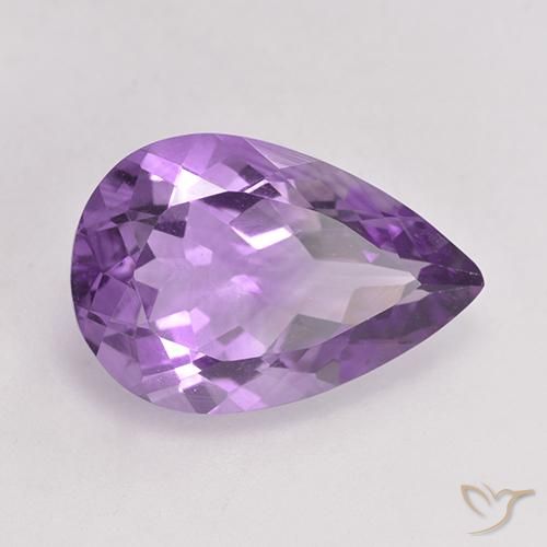 Améthyste Violet violacé naturelle En forme de poire, 4.74 ct, VVS-VS