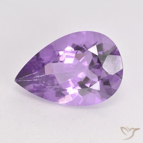 Améthyste Violet moyen naturelle En forme de poire, 4.82 ct, VVS-VS