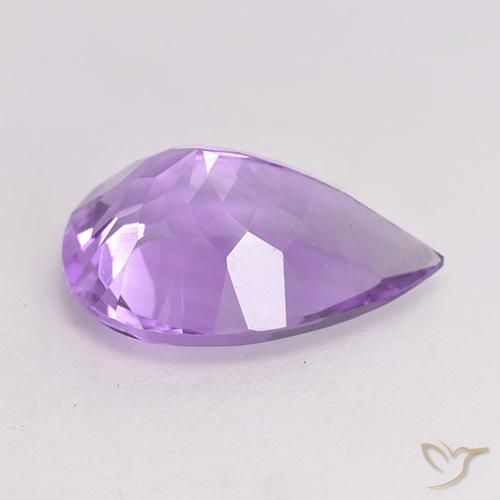 Améthyste Violet moyen naturelle En forme de poire, 4.82 ct, VVS-VS
