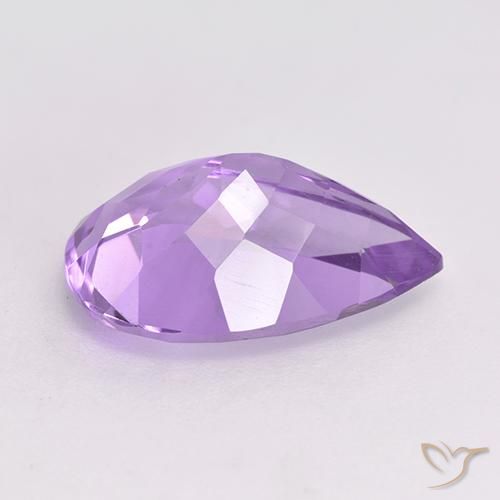 Améthyste Violet moyen naturelle En forme de poire, 4.68 ct, VVS-VS