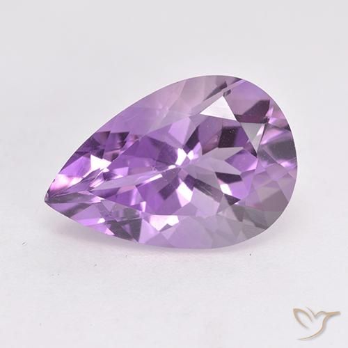 5.13ct Naturel Violet Rosâtre Améthyste, En forme de poire, VVS-VS