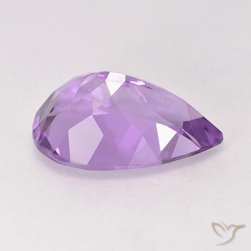 Améthyste Violet moyen naturelle En forme de poire, 4.94 ct, VVS-VS
