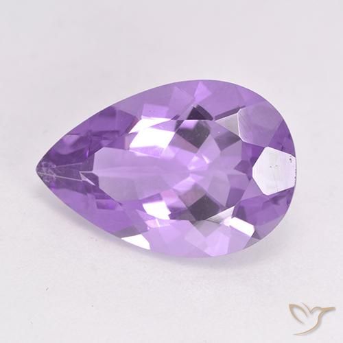 Améthyste Violet moyen naturelle En forme de poire, 4.64 ct, VS