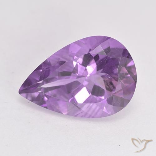 Améthyste Pourpre violacé moyen naturelle En forme de poire, 4.77 ct, VS
