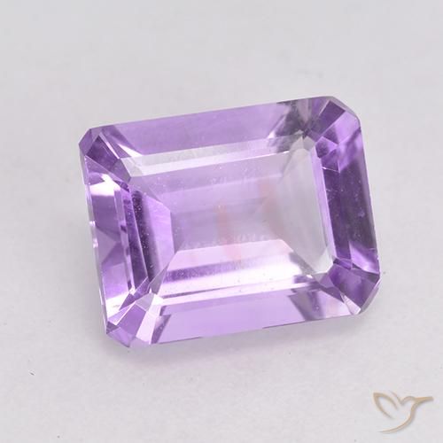 Améthyste Violet rosâtre léger naturelle Octogone / coupe Émeraude, 2.19 ct, VVS-VS