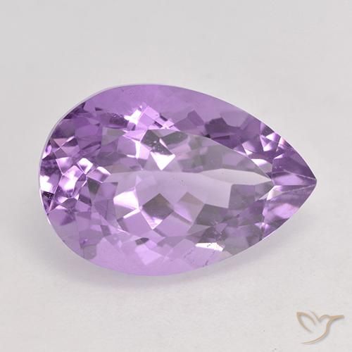 Améthyste Violet moyen naturelle En forme de poire, 6.41 ct, VS