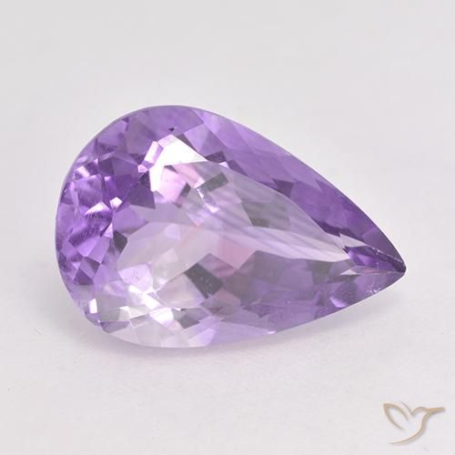 Améthyste Violet moyen naturelle En forme de poire, 5.26 ct, VS