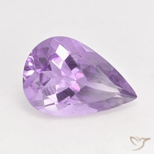 Améthyste Violet moyen naturelle En forme de poire, 4.32 ct, VVS-VS