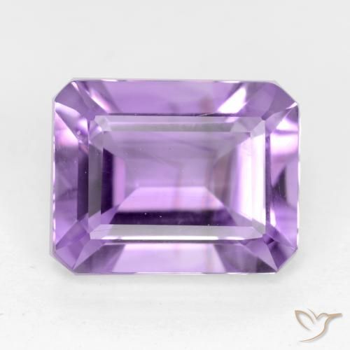 2.09ct Naturel Violet clair Améthyste, Taille émeraude, VS