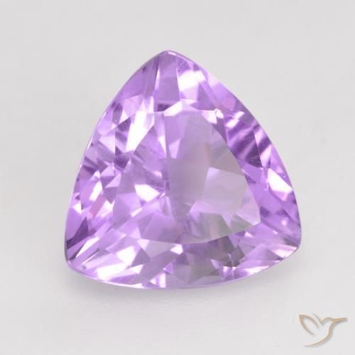 Améthyste Violet rosâtre léger naturelle Trillion, 2.87 ct, VVS-VS