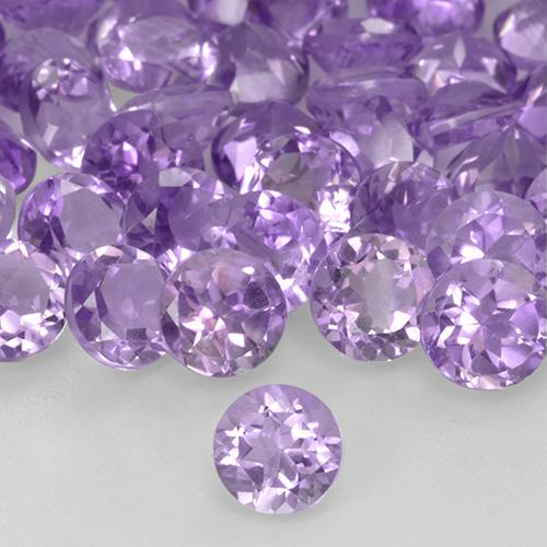 Améthyste Violet moyen naturelle Coupe roude, 0.48 ct, VS