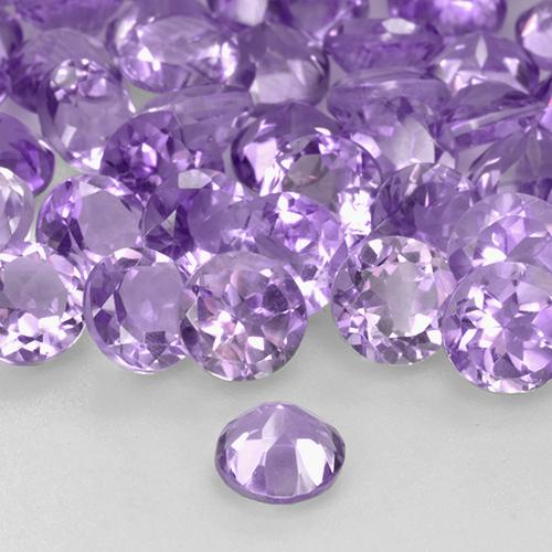 Améthyste Violet moyen naturelle Coupe roude, 0.48 ct, VS