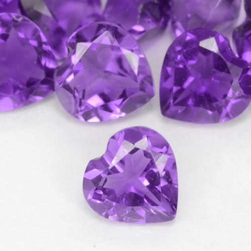 Améthyste Violet vif naturelle Cœur, 0.21 ct, VS