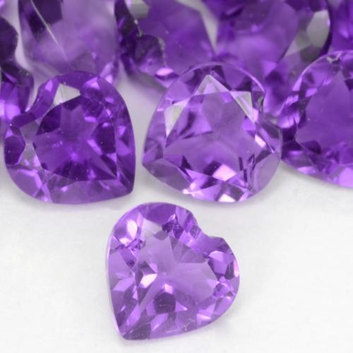 Améthyste Violet vif naturelle Cœur, 0.21 ct, VS