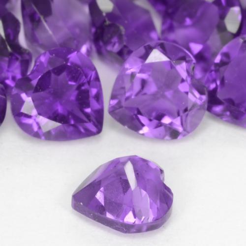 Améthyste Violet vif naturelle Cœur, 0.21 ct, VS