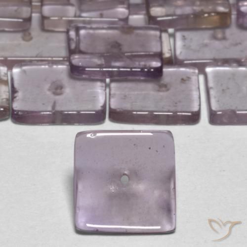 15.44ctw Naturel Violet grisâtre Améthyste, Carré, Transparent