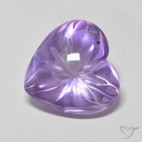 5.06ct Naturel Violet moyen Améthyste, Cœur, Transparent