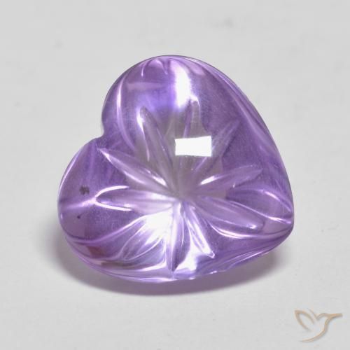 Améthyste Violet moyen naturelle Cœur, 5.06 ct, Transparent